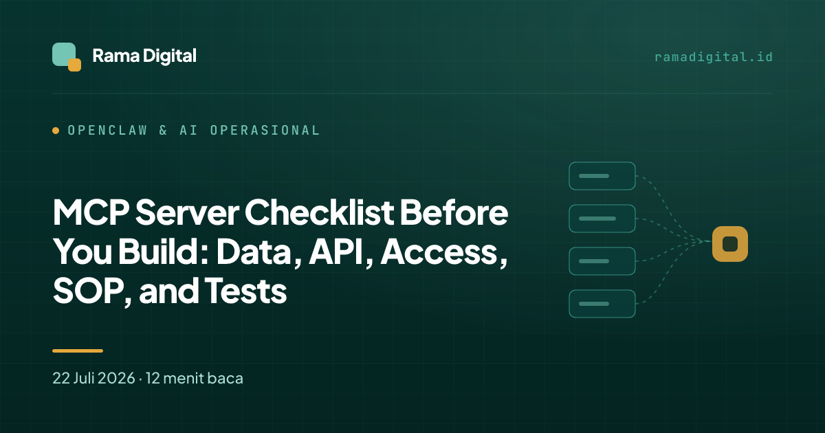 MCP Server Checklist Before You Build: Data, API, Access, SOP, and Tests