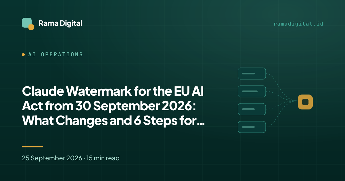 Claude Watermark for the EU AI Act from 30 September 2026: What Changes and 6 Steps for Your Team
