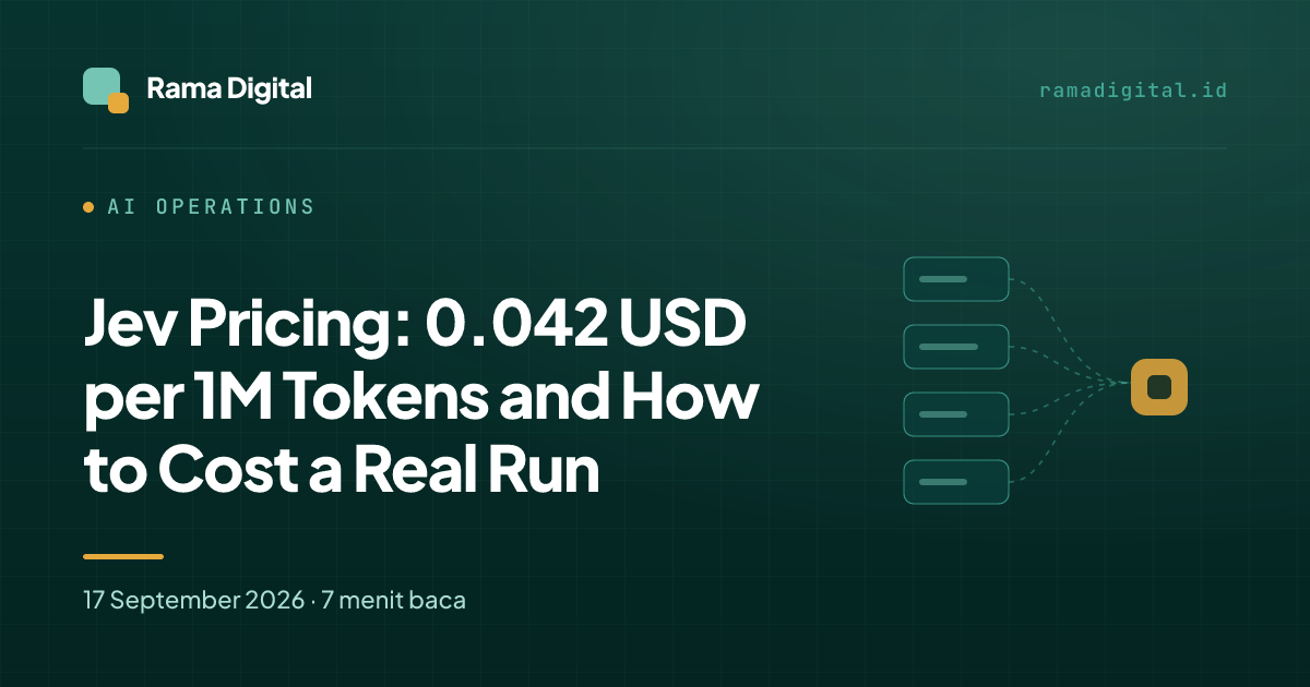 Jev Pricing: 0.042 USD per 1M Tokens and How to Cost a Real Run