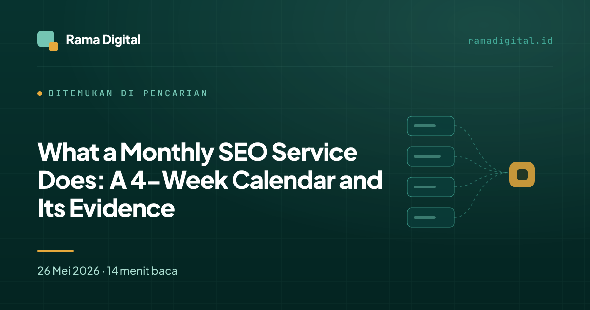What a Monthly SEO Service Does: A 4-Week Calendar and Its Evidence