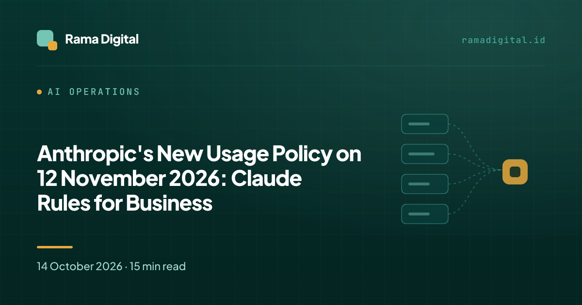 Anthropic's New Usage Policy on 12 November 2026: Claude Rules for Business